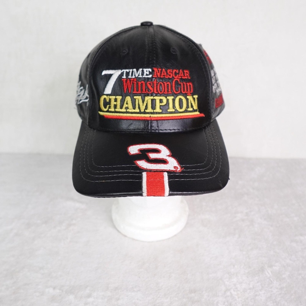 Vintage NASCAR Hat Cap Strap Back Winston Cup Champion Earnhardt Leather 90s